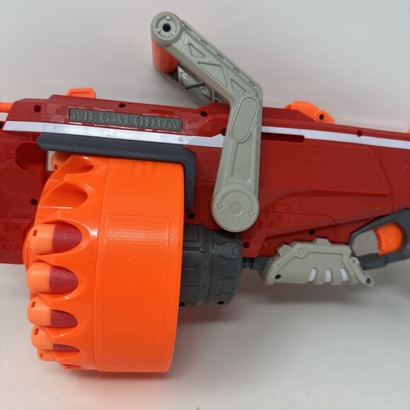 Nerf N-Strike Mega Megalodon Blaster Dart Gun Hasbro Toy w/ 18 Darts Red - Picture 7 of 9
